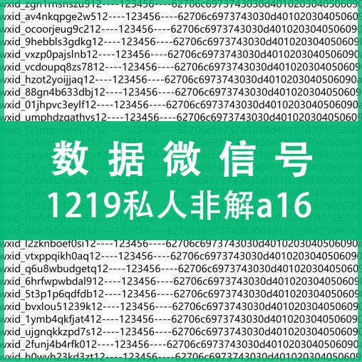 1219私人非解a16数据微信，上控专用，纯手工注册，质量可靠！（注：什么是62数据号，自行百度，懂货的拍，不懂不卖，小白慎拍！）